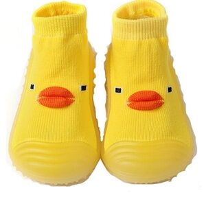 Yellow Duck Face Baby Socks